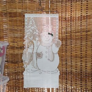 Seasons Greetings Snowman Christmas Wall Hanging Decor